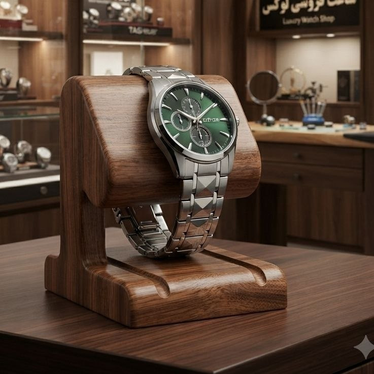 ساعت مچی عقربه ای مردانه بند الماسی کلاسیک کد 04
