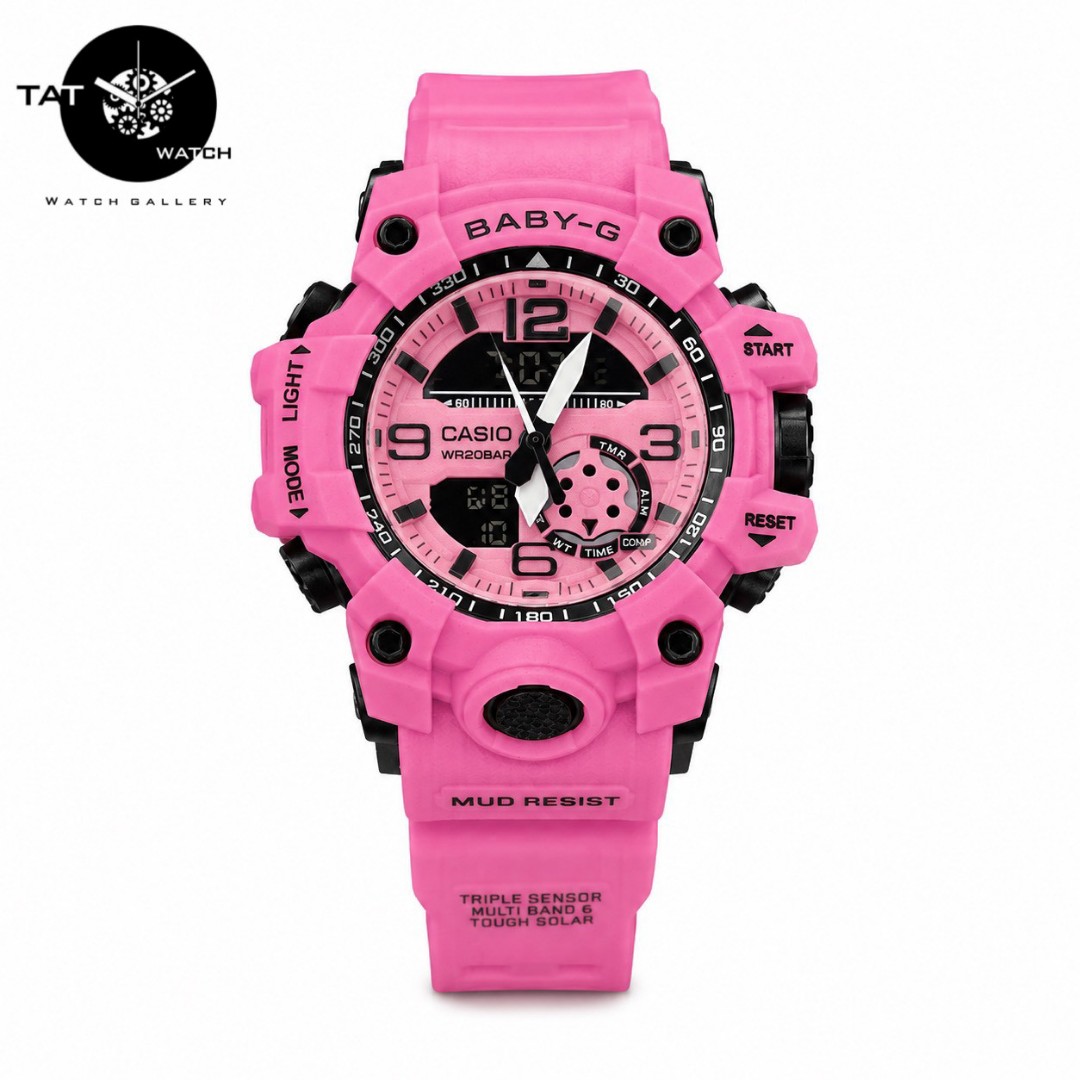 ساعت زنانه کاسیو بیبی جی طرح GG1000 موتور ژاپن با یکسال جعبه casio baby-g ساعت مچی بی بی جی