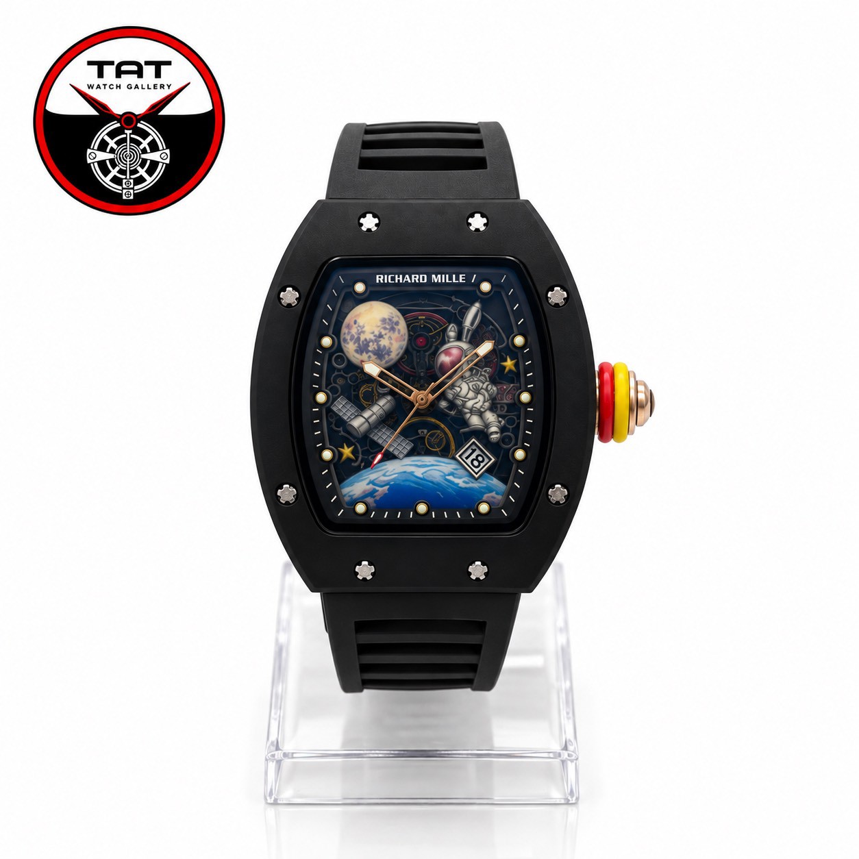 ساعت مردانه ریچاردمیل فضانورد صفحه اسکلتون یکسال با جعبه Richard mille ساعت مچی
