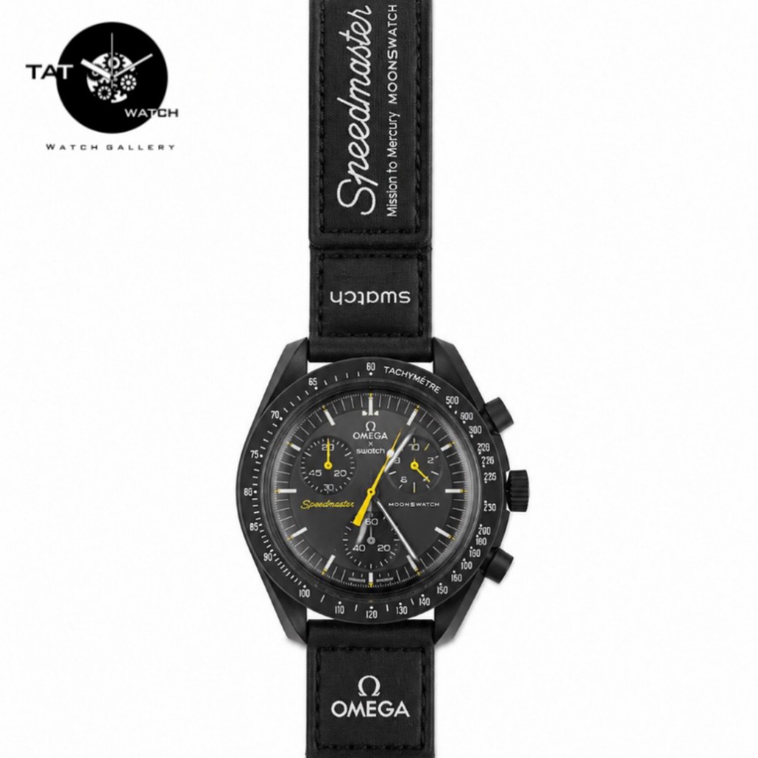ساعت مردانه زنانه امگا سواچ ماه moon سه موتوره کرنو ساعت مچی با جعبه Omega Swatch
