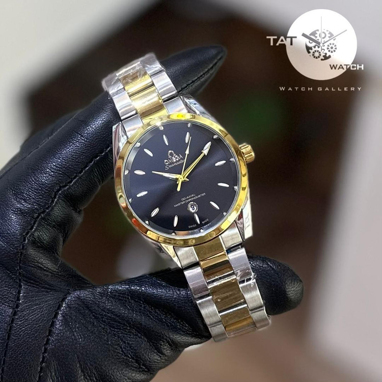 ساعت مردانه امگا سیمستر رنگ ثابت با یکساله باجعبه omega ساعت مچی