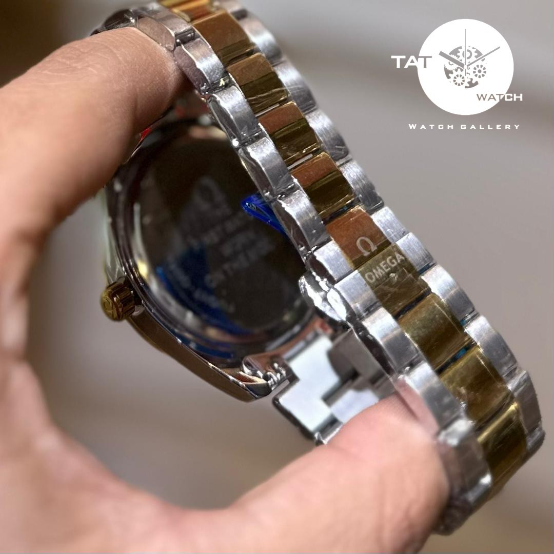 ساعت مردانه امگا سیمستر رنگ ثابت با یکساله باجعبه omega ساعت مچی