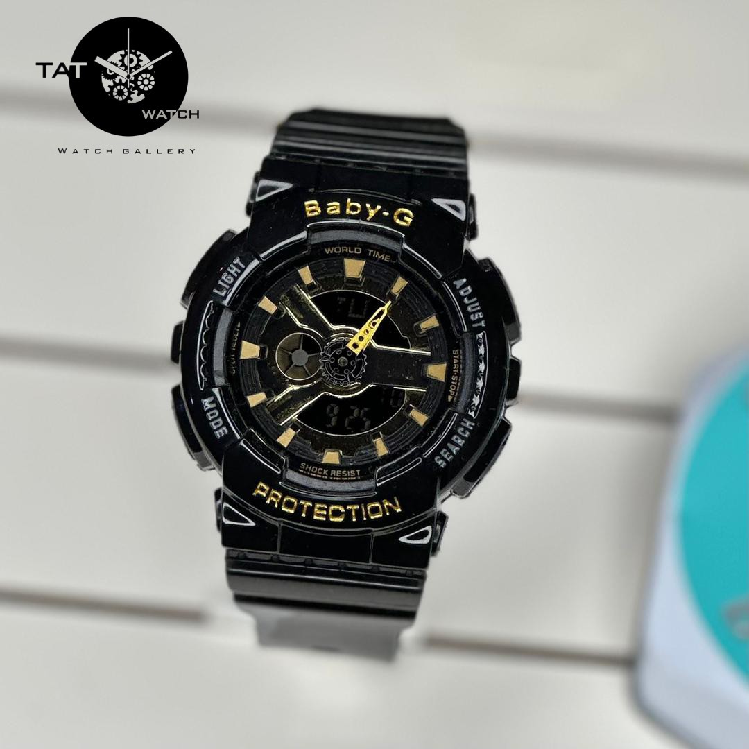 ساعت زنانه بچگانه کاسیو بیبی جی BA110 BABY-G موتور ژاپن با یکسال ساعت مچی casio با جعبه بی بی جی