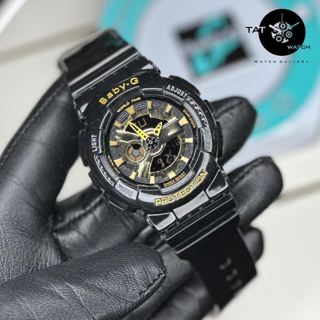 ساعت زنانه بچگانه کاسیو بیبی جی BA110 BABY-G موتور ژاپن با یکسال ساعت مچی casio با جعبه بی بی جی