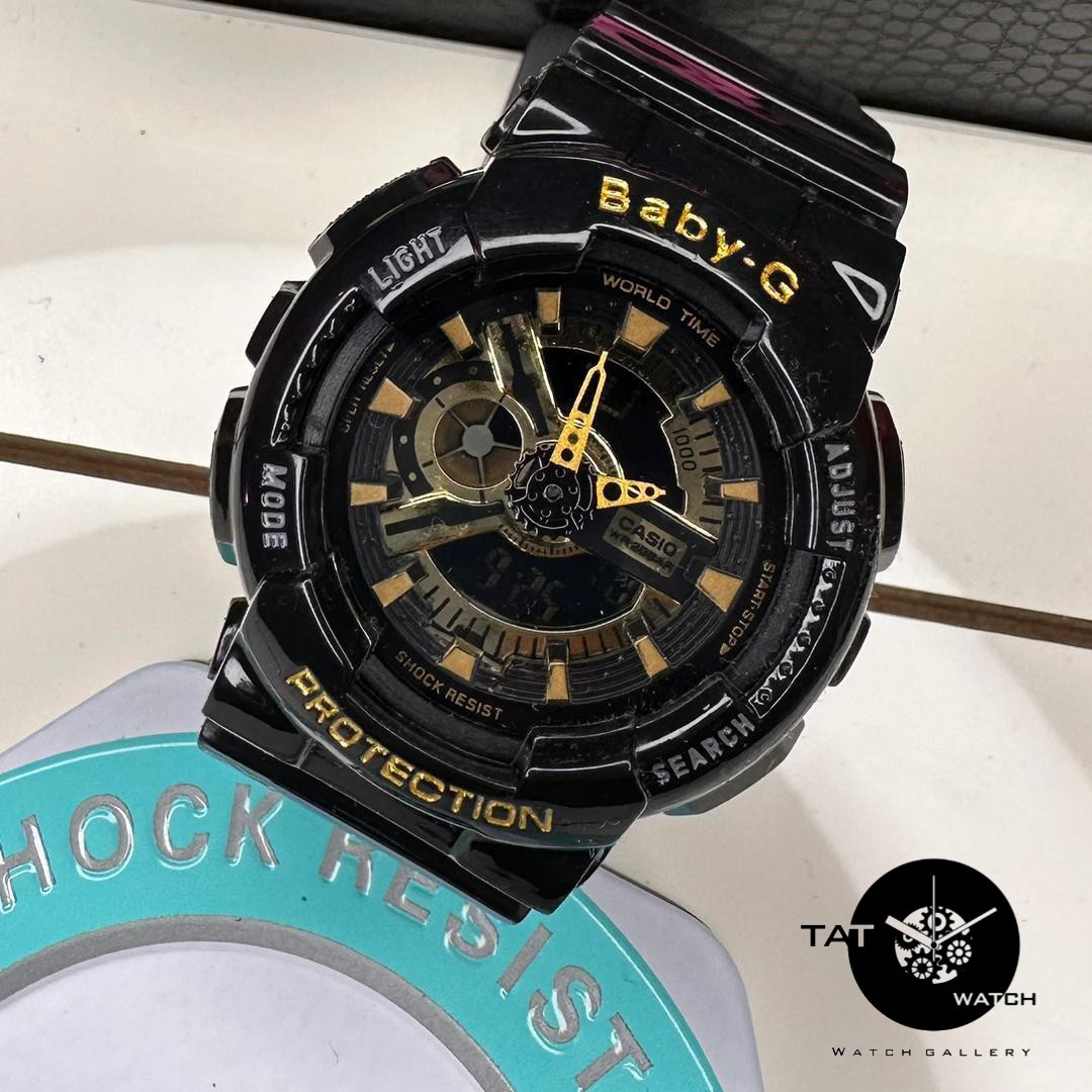 ساعت زنانه بچگانه کاسیو بیبی جی BA110 BABY-G موتور ژاپن با یکسال ساعت مچی casio با جعبه بی بی جی