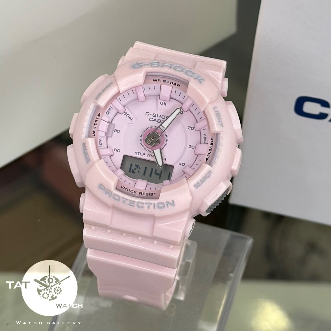 ساعت زنانه جی شاک GMA-S130 موتور ژاپن یکسال جعبه اصلی کاسیو Casio G-Shock ساعت مچی جیشاک صورتی