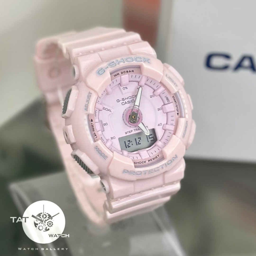 ساعت زنانه جی شاک GMA-S130 موتور ژاپن یکسال جعبه اصلی کاسیو Casio G-Shock ساعت مچی جیشاک صورتی