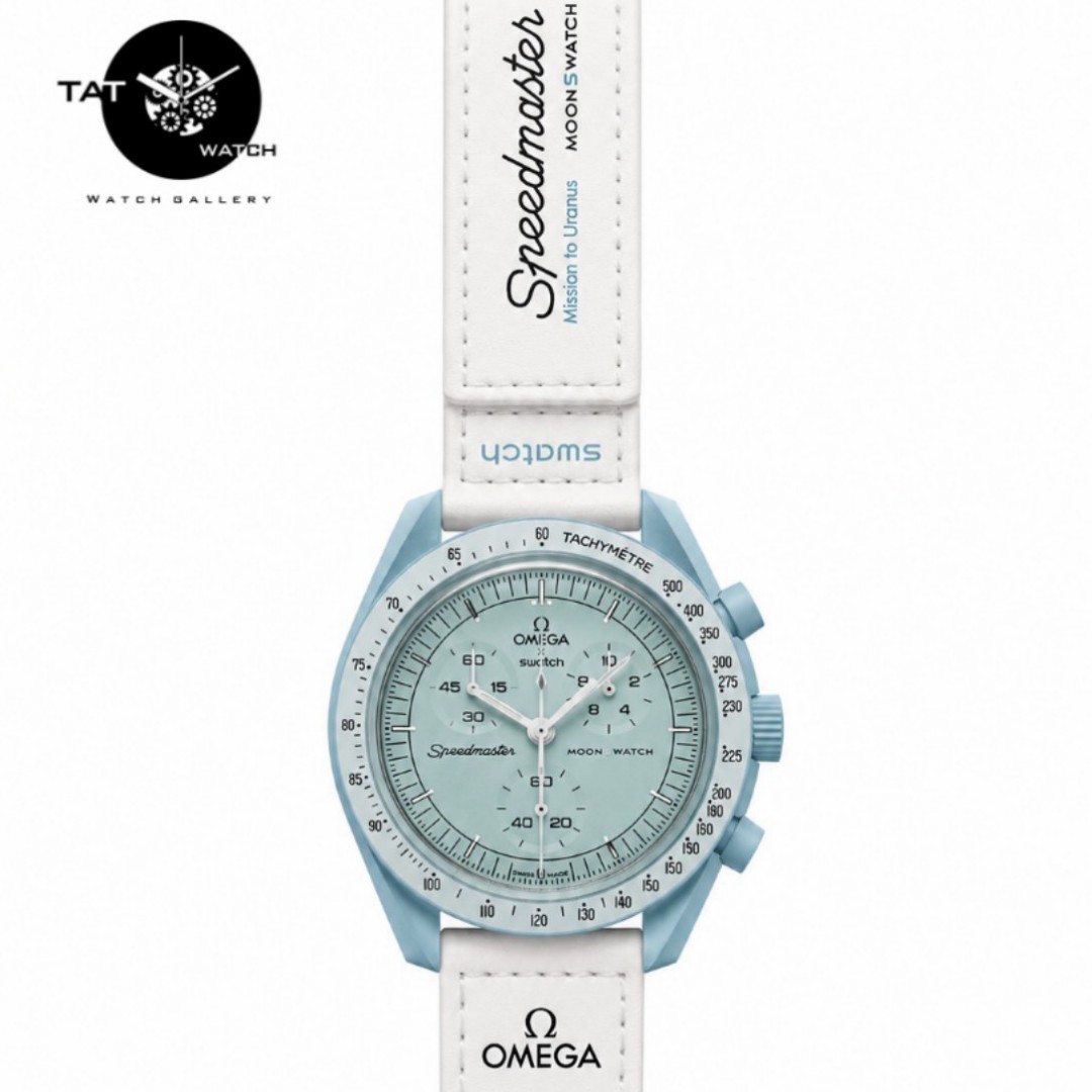 ساعت مردانه زنانه امگا سواچ اورانوس Uranus سه موتوره کرنو با ارسال با جعبه omega swatch ساعت مچی