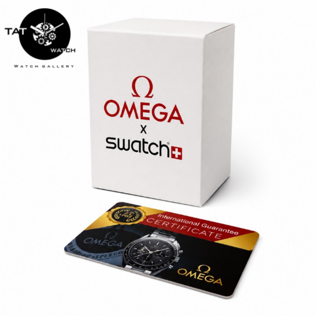 ساعت مردانه زنانه امگا سواچ فاز زمین مون شاین earthphase moonshine برزنتی 3موتوره باجعبه omega swatch ساعت مچی