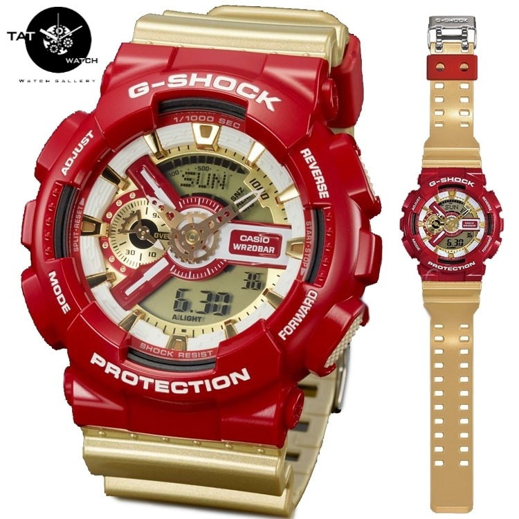 ساعت مچی مردانه زنانه جی شاک Ga110 طرح Bed Beige کیفیت مستر با جعبه و یک ساله در 50 رنگبندی G-shock
