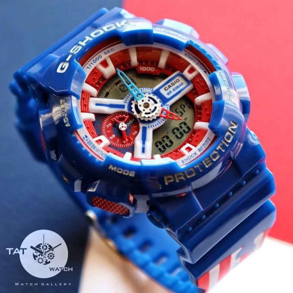 ساعت مچی جی شاک شخصیت کاپیتان آمریکایی یک سال موتور ژاپن G-Shock با50 رنگبندی