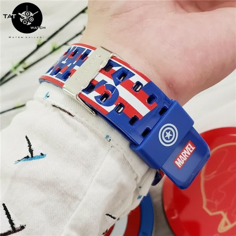 ساعت مچی جی شاک شخصیت کاپیتان آمریکایی یک سال موتور ژاپن G-Shock با50 رنگبندی