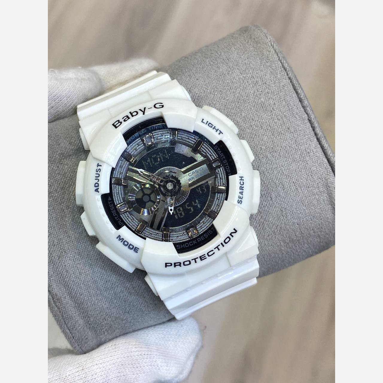ساعت مچی زنانه بچگانه کاسیو بیبی جی Ba110 در رنگبندی موتور ژاپن یک سال جعبه بی بی جی Baby-G Casio