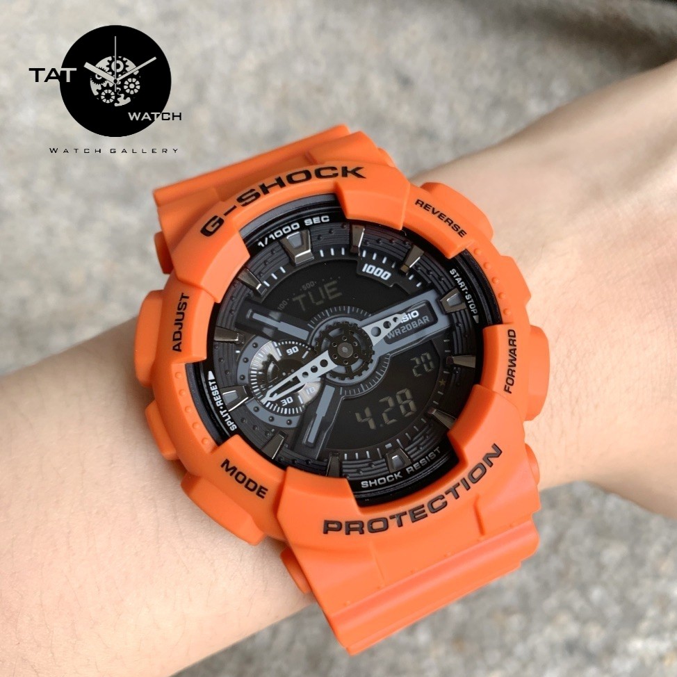 ساعت مچی جی شاک Ga110 نارنجی یک سال جعبه کیفیت مسترG-Shock