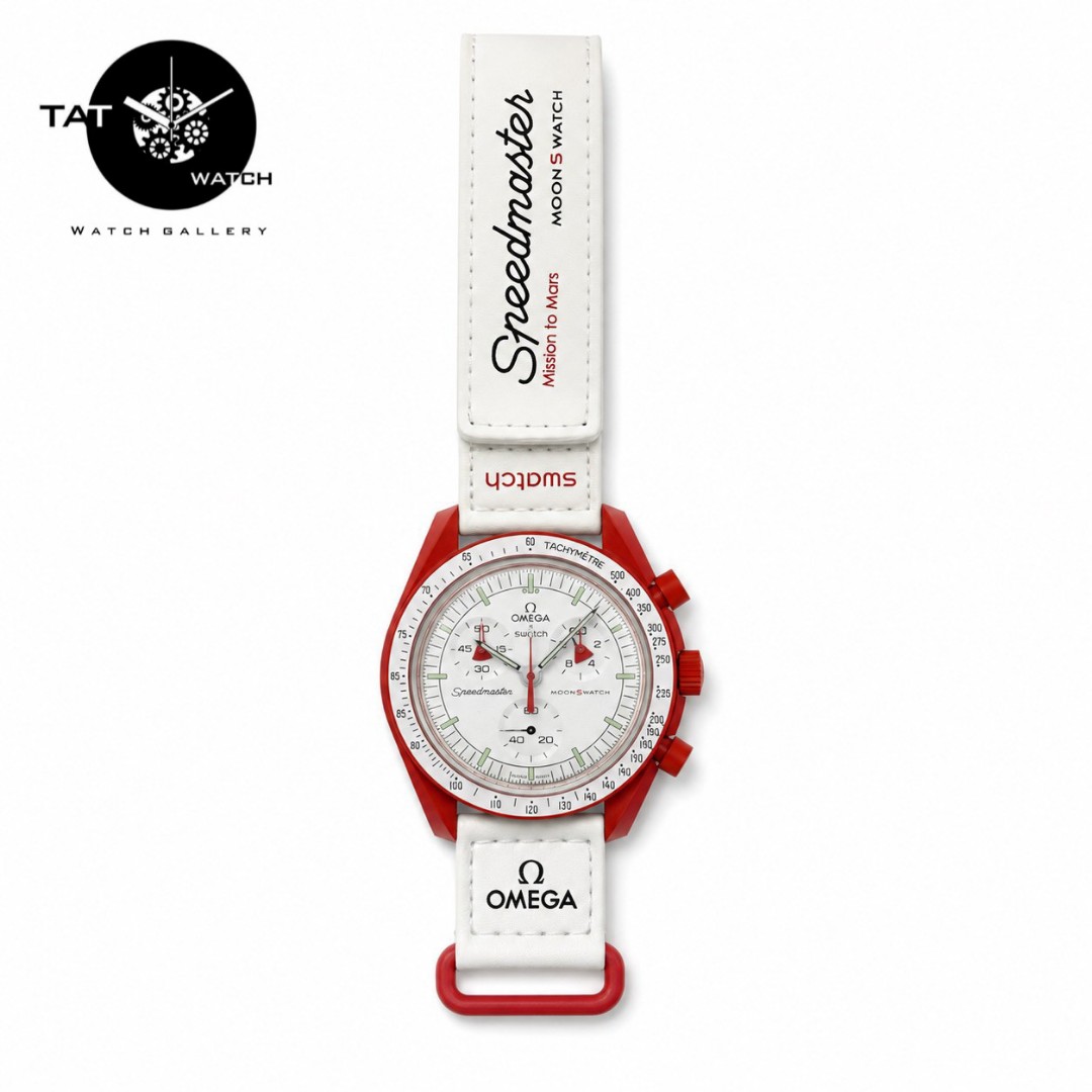 ساعت مردانه زنانه امگا سواچ مریخ mars سه موتوره کرنو با جعبه omega swatch ساعت مچی