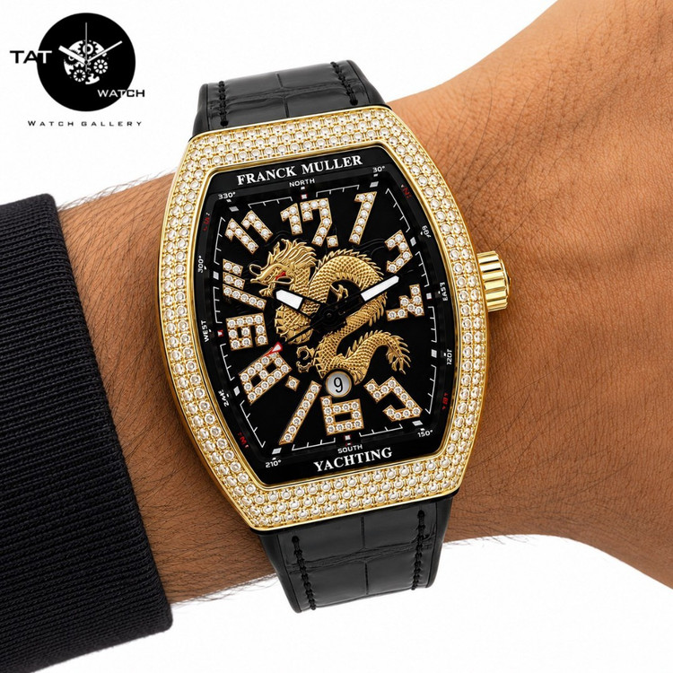 ساعت مردانه فرانک مولر با جعبه دراگون اژدها فول نگین FRANCK MULLER ساعت مچی