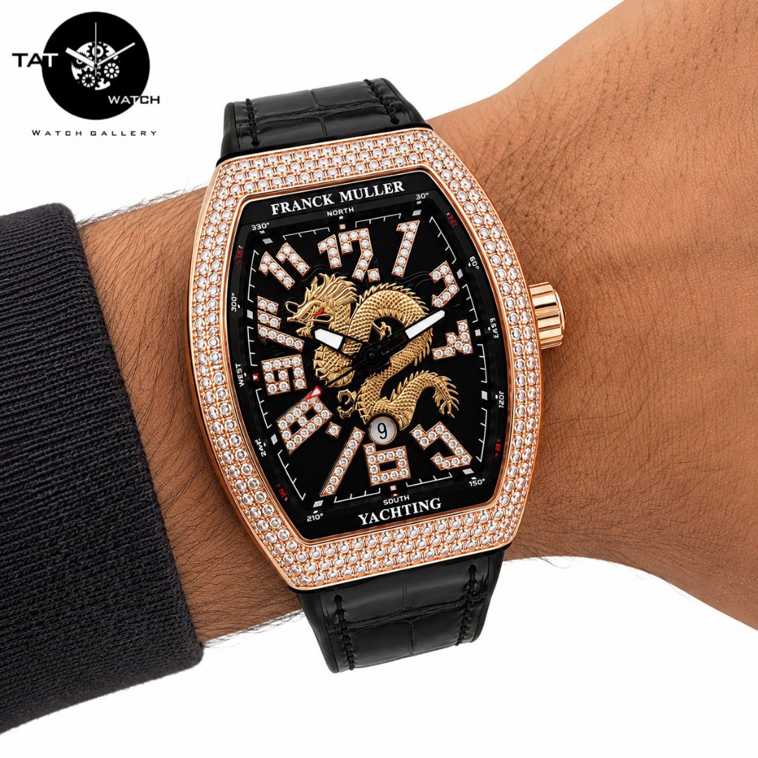 ساعت مردانه فرانک مولر با جعبه دراگون اژدها فول نگین FRANCK MULLER ساعت مچی