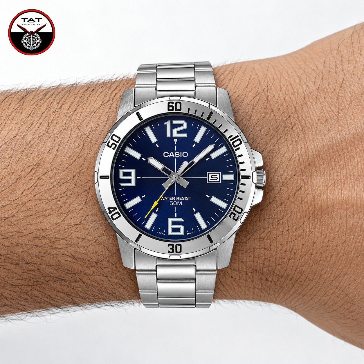 ساعت مردانه کاسیو اورجینال رفرنس MTP-VD01D-2B ژاپن با و پک کاسیو Casio ساعت مچی