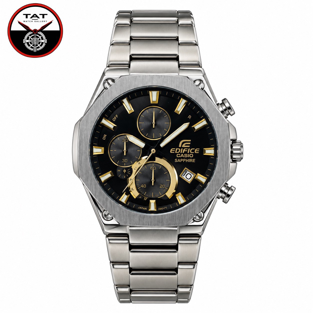 ساعت مردانه کاسیو ادیفایس سه موتور فعال کرنوگراف یکسال با جعبه CASIO EDIFICE ساعت مچی
