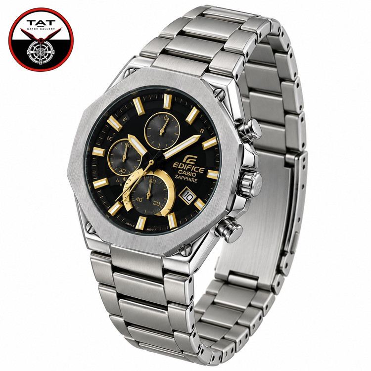 ساعت مردانه کاسیو ادیفایس سه موتور فعال کرنوگراف یکسال با جعبه CASIO EDIFICE ساعت مچی