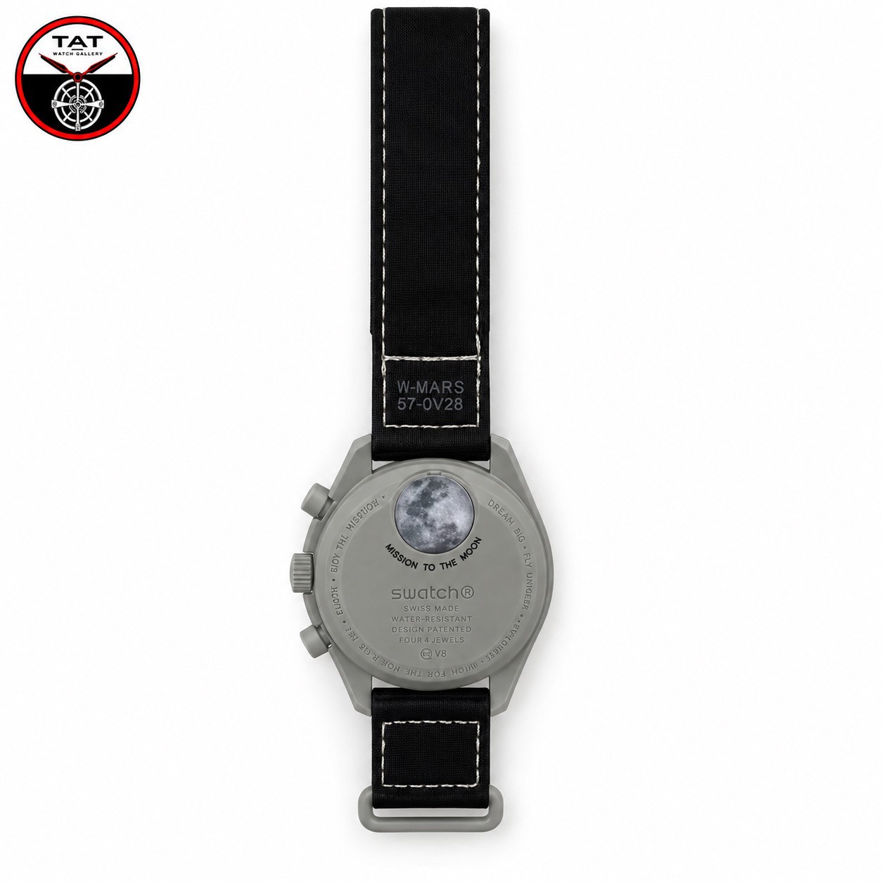 ساعت مردانه زنانه امگا سواچ فاز زمین Earth phase ماه چرخشی 3موتور کرنو باجعبه omega swatch ساعت مچی