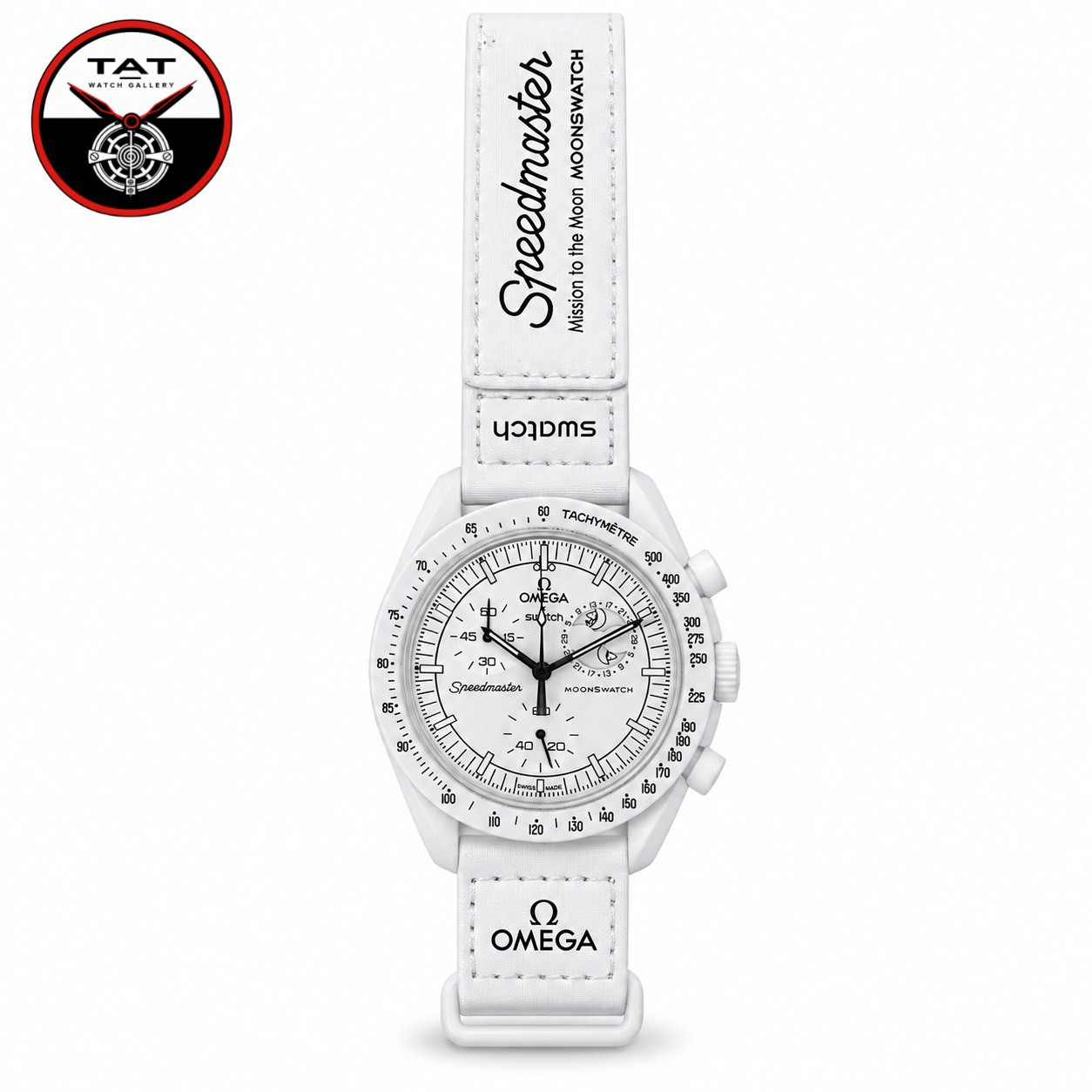 ساعت مردانه زنانه امگا سواچ ماه اسنوپی moon سفید 3موتوره کرنو یکسال جعبه omega swatch ساعت مچی