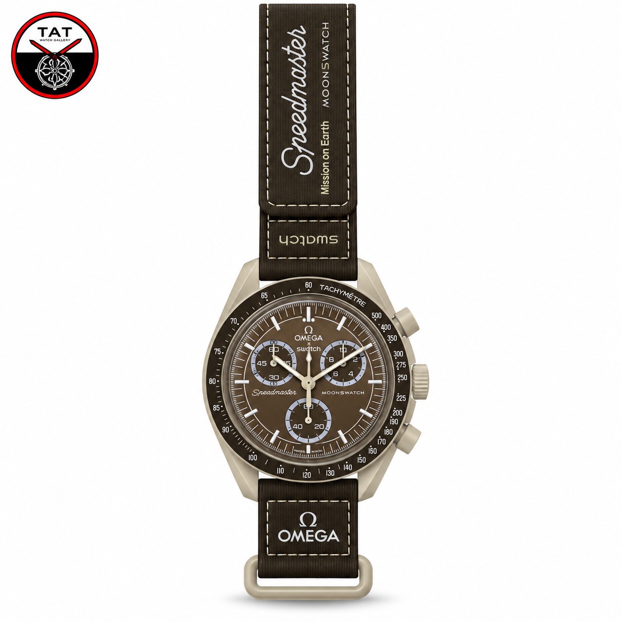 ساعت مردانه زنانه امگا سواچ زمین خاکی Earth Desert سه موتور کرنو یکسال جعبه omega swatch ساعت مچی