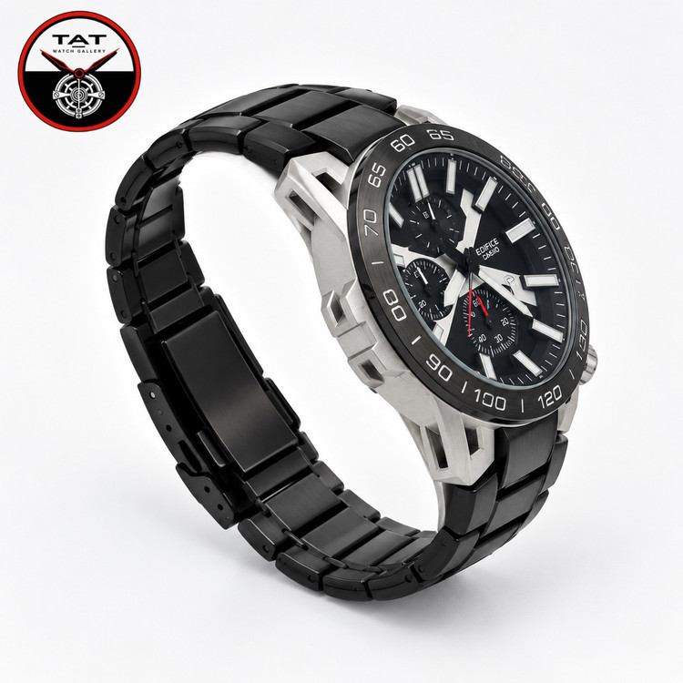 ساعت مردانه کاسیو ادیفایس 3موتوره کرنوگراف یکسال با جعبه CASIO EDIFICE ساعت مچی
