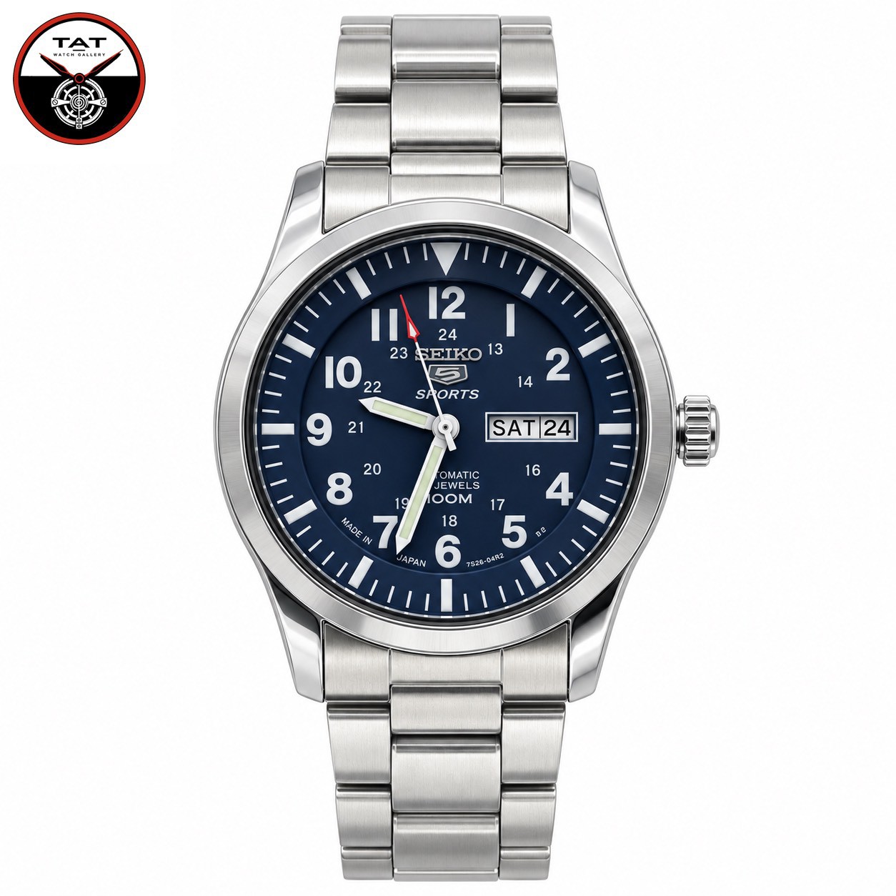 ساعت مردانه سیکو5 موتور آرامگرد بدون صدا دو تقویمه با و جعبه سیکو5 ساعت مچی SEIKO
