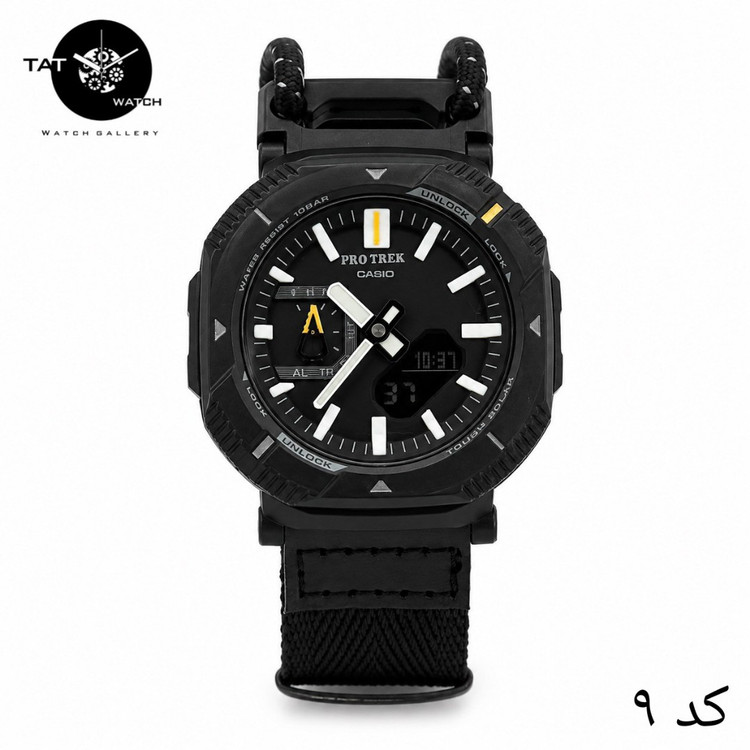 ساعت مردانه کاسیو پروترک PRJB001 با جعبه پروترک برزنتی کشی موتور ژاپن فول آپشن ساعت مچی کوهنوردی کمپینگ Casio Protrek