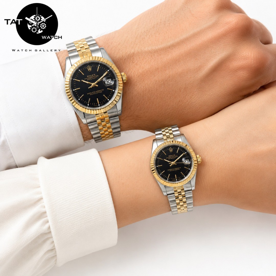 ساعت مردانه زنانه ست رولکس دیت جاست موتور میوتا ژاپن 12 ماه ساعت مچی با جعبه rolex