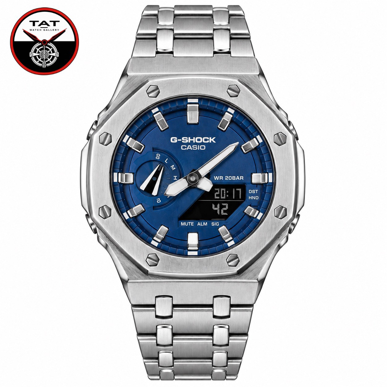 ساعت مردانه جی شاک Ga2100 طرح AP کامل فلزی موتور ژاپن یکسال با جعبه Casio G-Shock ساعت مچی جیشاک
