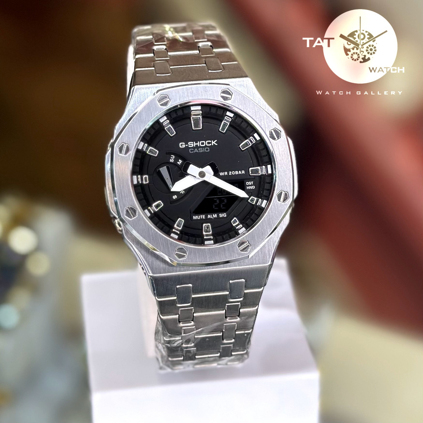 ساعت مردانه جی شاک Ga2100 طرح AP کامل فلزی موتور ژاپن یکسال با جعبه Casio G-Shock ساعت مچی جیشاک
