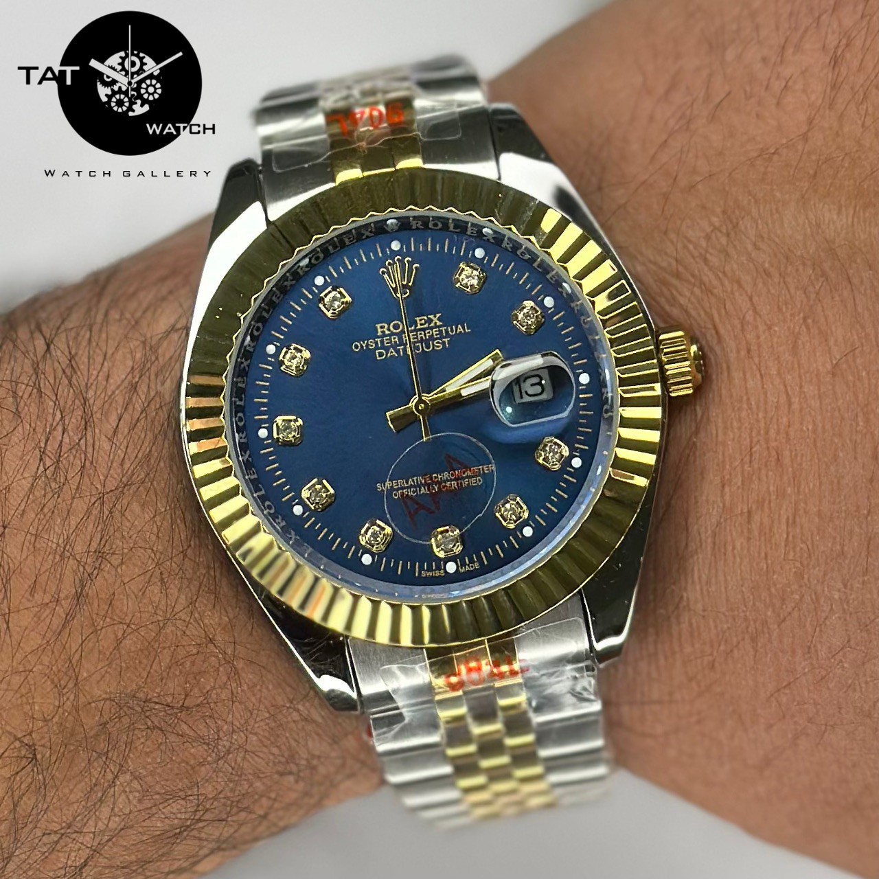 ساعت مردانه زنانه ست با جعبه رولکس +++A دیت جاست موتور میوتا ژاپن یکسال ساعت مچی Rolex date just