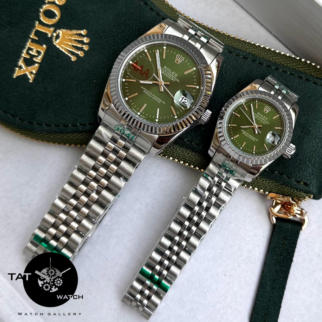 ساعت مردانه زنانه ست با جعبه رولکس +++A دیت جاست موتور میوتا ژاپن یکسال ساعت مچی Rolex date just