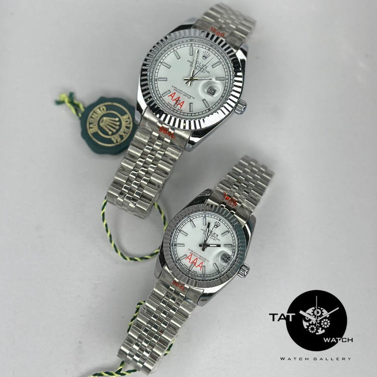 ساعت مردانه زنانه ست با جعبه رولکس +++A دیت جاست موتور میوتا ژاپن یکسال ساعت مچی Rolex date just