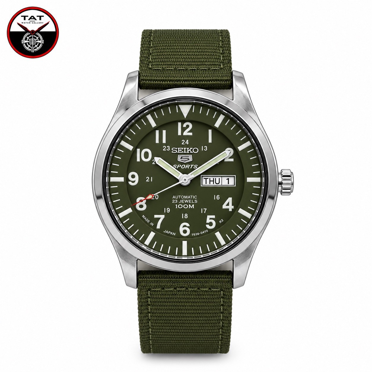 ساعت مردانه سیکو5 خلبانی موتور آرامگرد دو تقویم با یکساله و جعبه seiko5 ساعت مچی