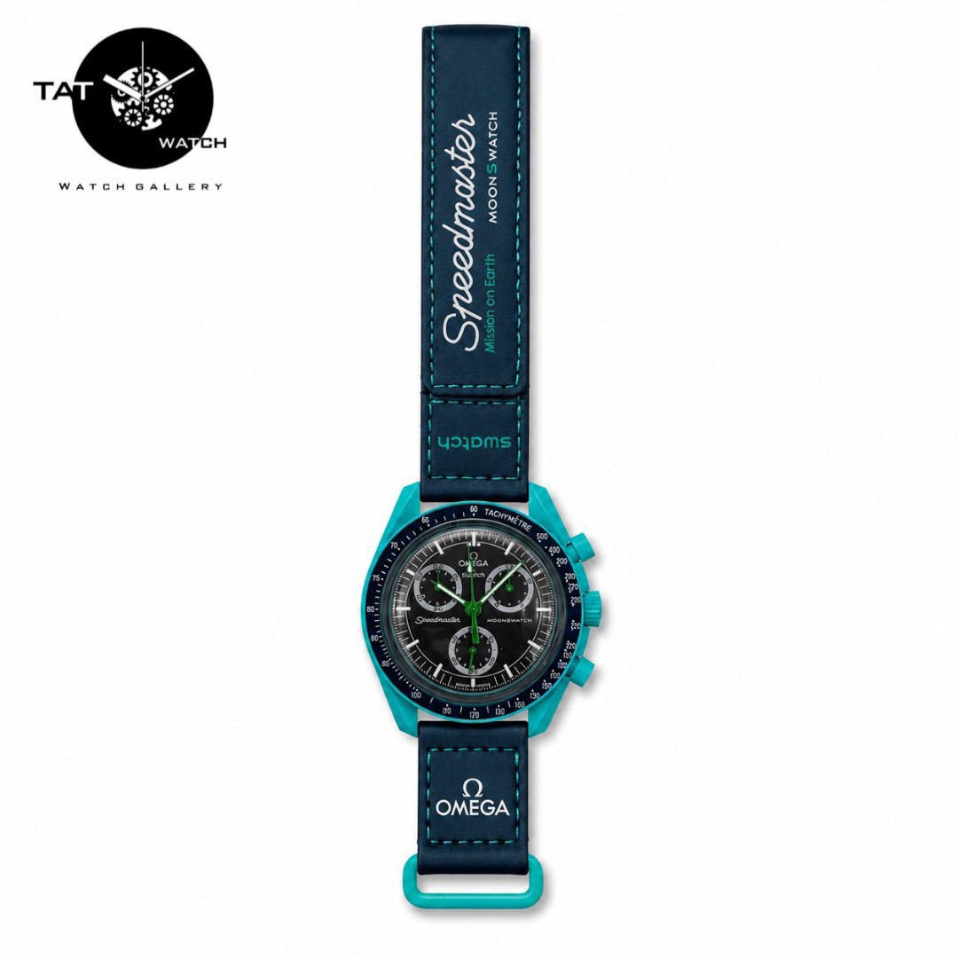 ساعت مردانه زنانه امگا سواچ زمین شفق قطبی Earth POLAR LIGHTS سه موتوره کرنو ارسال با جعبه omega swatch ساعت مچی
