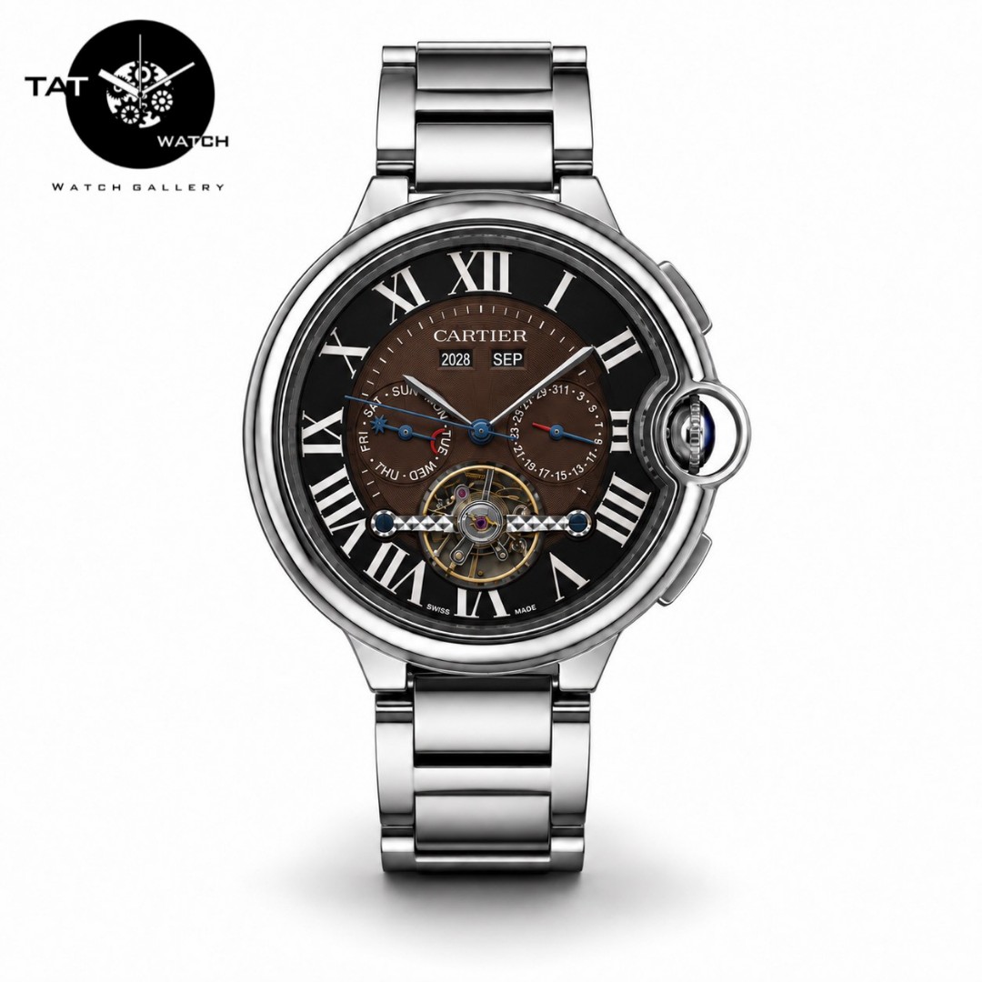 ساعت مردانه کارتیر اتوماتیک بدون باتری موتور مشخص جعبه رنگبندی ساعت مچی CARTIER