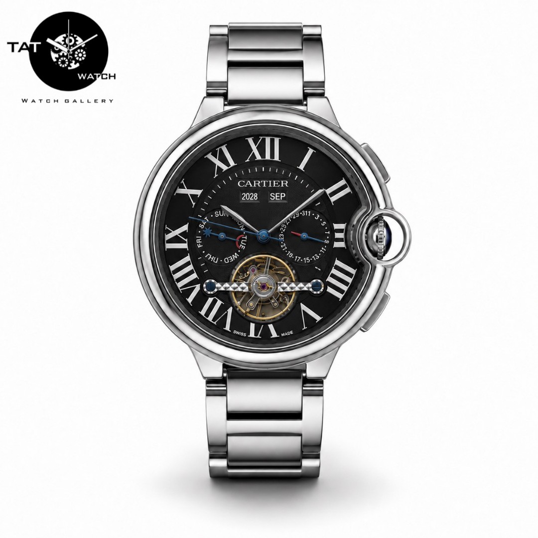 ساعت مردانه کارتیر اتوماتیک بدون باتری موتور مشخص جعبه رنگبندی ساعت مچی CARTIER