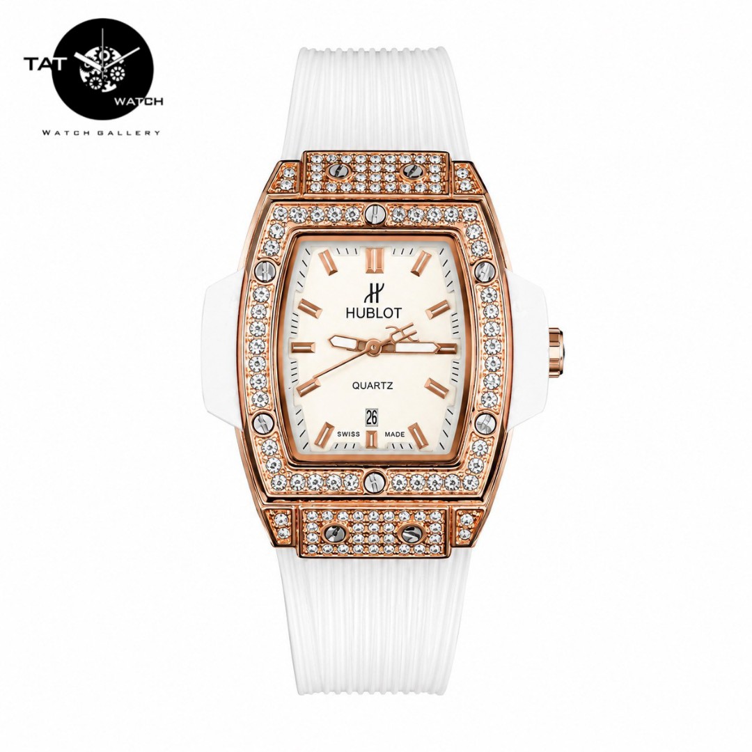 ساعت مچی زنانه هابلوت نگین دار جعبه رنگبندی Hublot