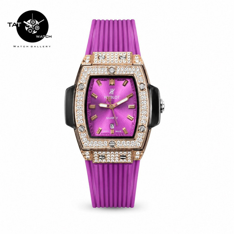 ساعت مچی زنانه هابلوت بند رابر با جعبه در رنگبندی Hublot