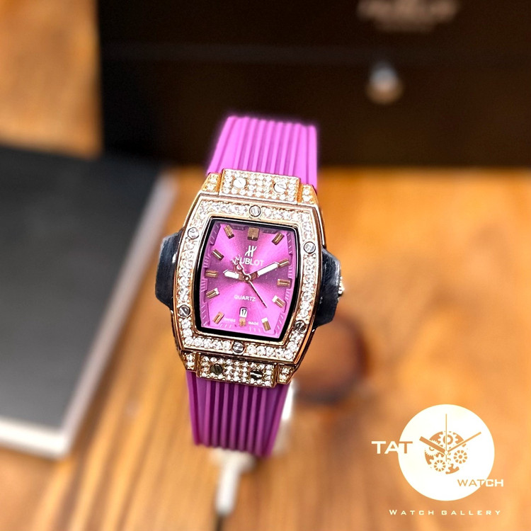 ساعت مچی زنانه هابلوت بند رابر با جعبه در رنگبندی Hublot
