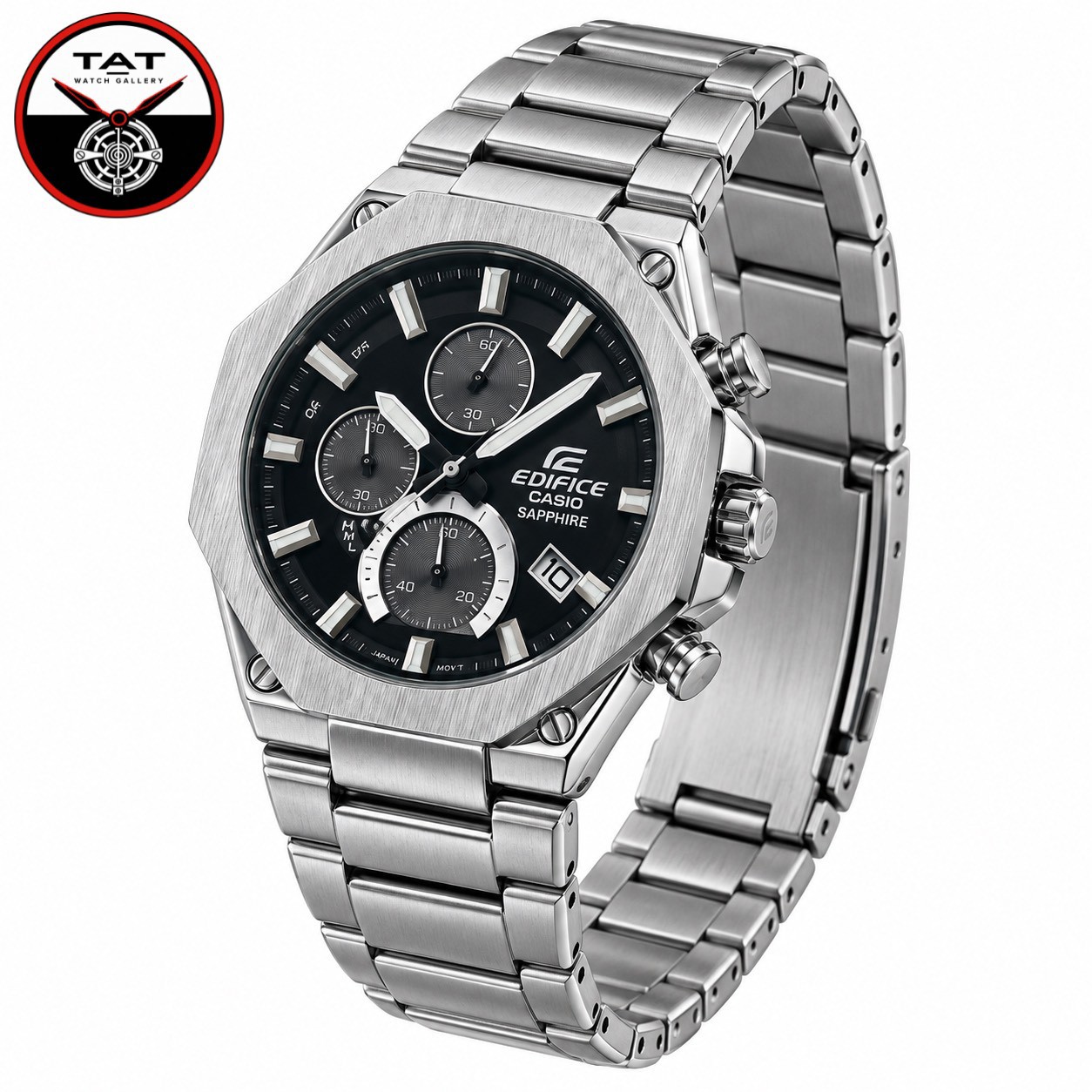 ساعت مردانه کاسیو ادیفایس 3موتوره کرنوگراف یکسال با جعبه CASIO EDIFICE ساعت مچی
