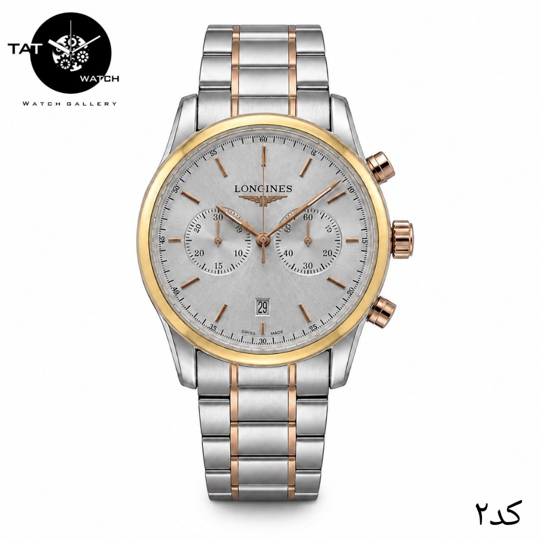 ساعت مردانه لونژین سه موتوره کرنوگراف 12 ماه در رنگبندی با جعبه LONGINES ساعت مچی