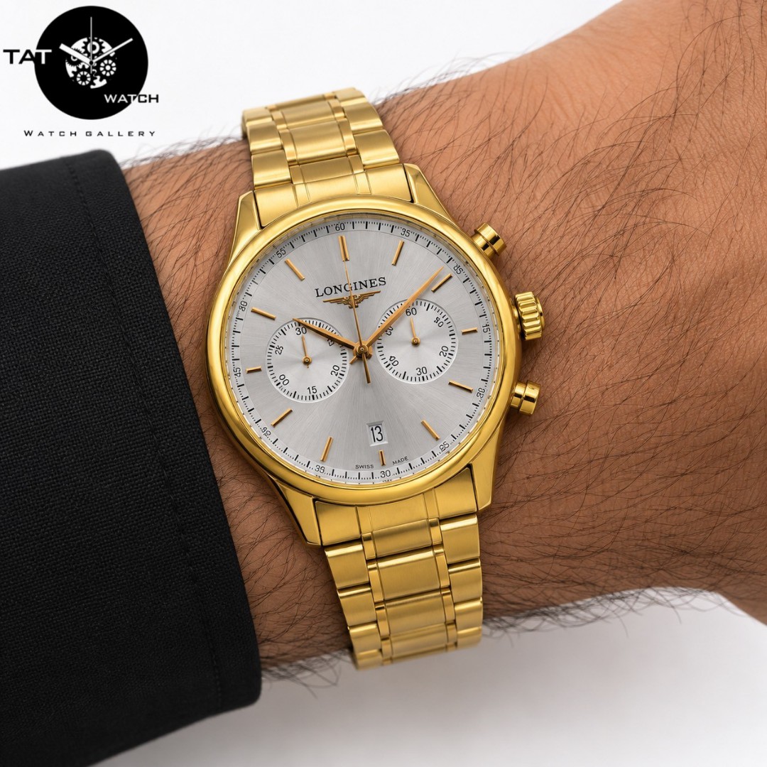 ساعت مردانه لونژین سه موتوره کرنوگراف 12 ماه در رنگبندی با جعبه LONGINES ساعت مچی