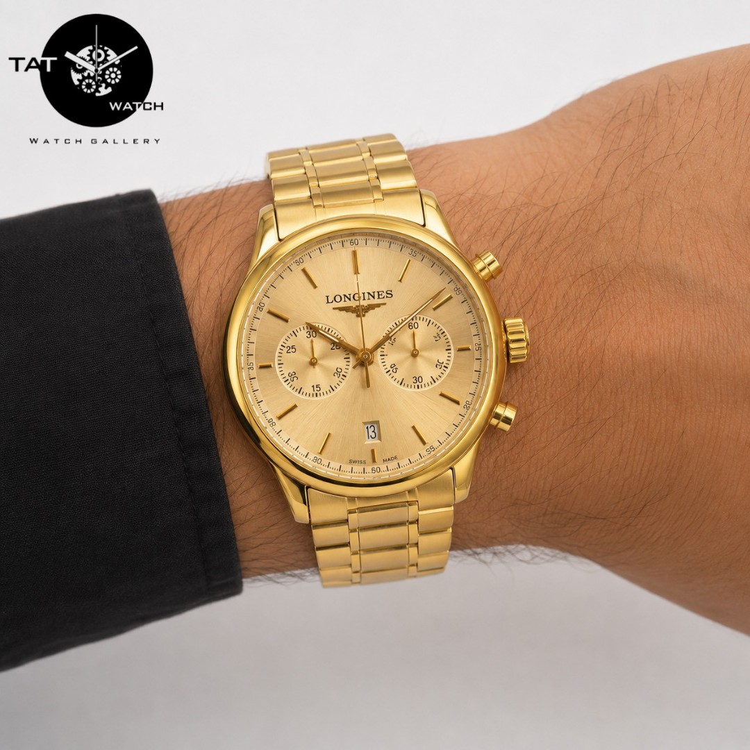 ساعت مردانه لونژین سه موتوره کرنوگراف 12 ماه در رنگبندی با جعبه LONGINES ساعت مچی