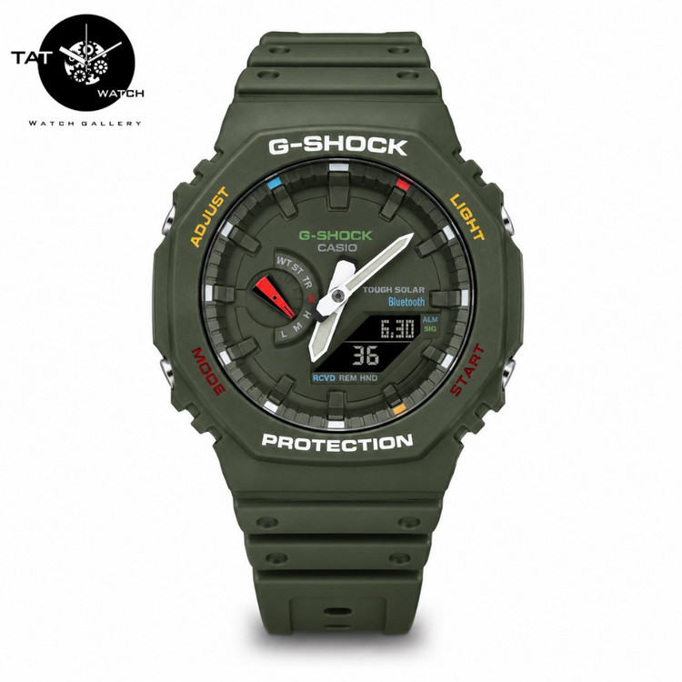 ساعت مچی مردانه جی شاک Ga2100 سبز پرطرفدار موتور ژاپن با 12 ماه G-Shock کاسیو Casio