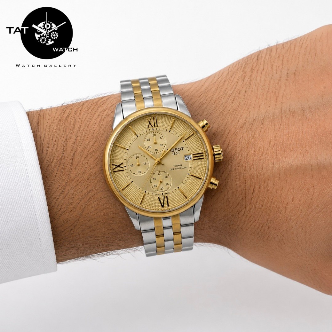 ساعت مردانه تیسوت 3موتور فعال کرنوگراف 12 ماه در رنگبندی با جعبه TISSOT ساعت مچی