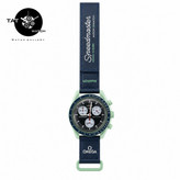 ساعت مردانه زنانه امگا سواچ زمین Earth سه موتوره کرنو با ارسال با جعبه omega swatch ساعت مچی